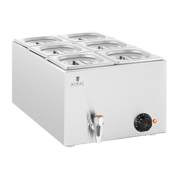 Bain-Marie - 600 W - 6 GN 1/6 - robinet de scurgere on Productcaster.