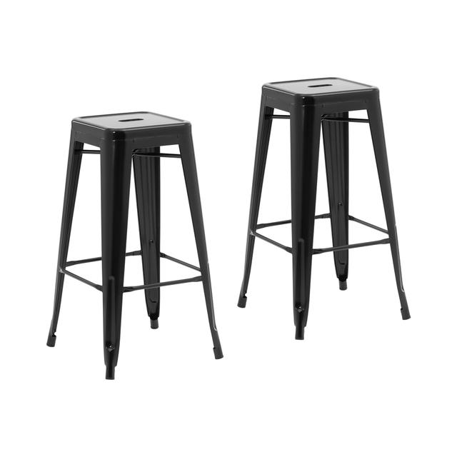 Scaun de bar - set de 2 - negru - Royal Catering on Productcaster.