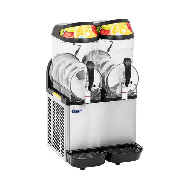 Mașină de slush - 2 x 12 L - iluminare LED - panou de control digital - Royal Catering on Productcaster.