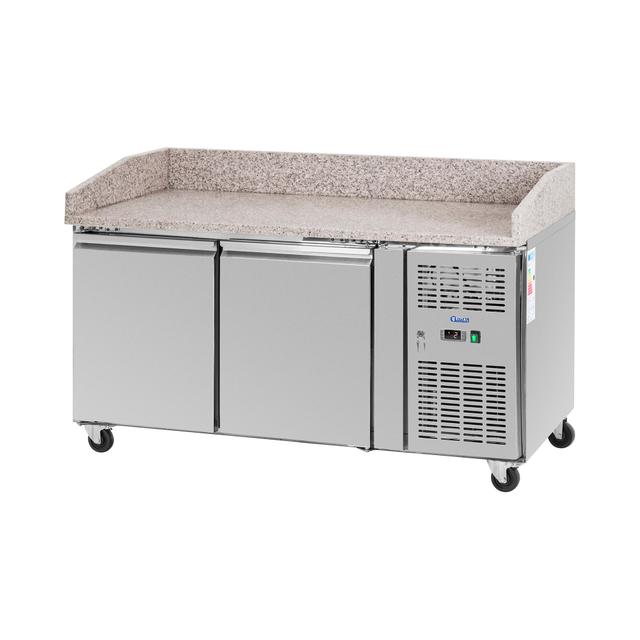 Frigider Saladette mobil - 390 l - 2 compartimente - 155 x 80 cm - clasa B - oțel inoxidabil - Royal Catering on Productcaster.