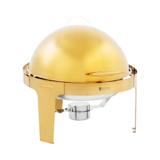 Chafing Dish Round 6 l 1 Fuel Container Gold Royal Catering - by on Productcaster.