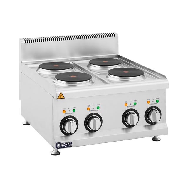 Aragaz electric comercial - 8 kW - 4 plăci - aparat de masă - Royal Catering on Productcaster.