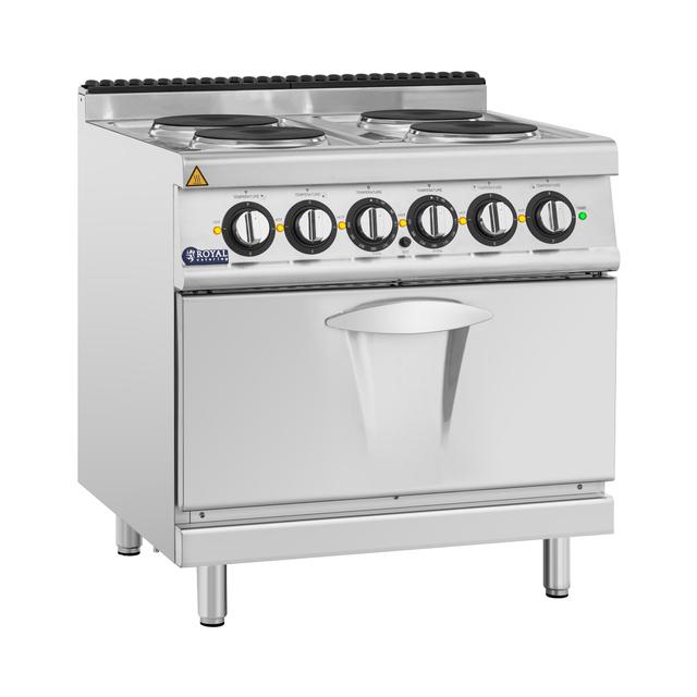 Aragaz electric cu cuptor - 13.9 kW - 4 plăci fierbinți - 80 x 73 cm - Seria Pro 730 - Royal Catering on Productcaster.