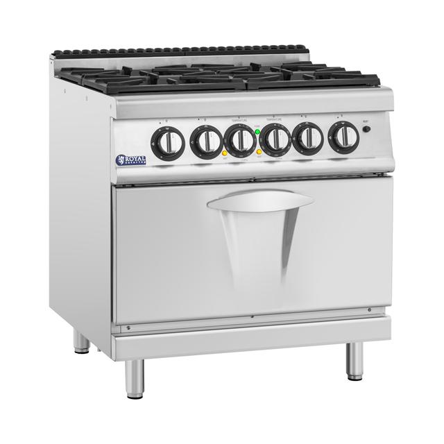 Gáztűzhely elektromos sütővel - 14,4 kW - 4 égő - 80 x 73 cm - Pro 730 Series - Royal Catering on Productcaster.