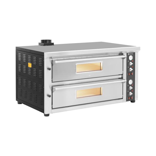 Cuptor electric pentru pizza - 6+6 x 33 cm - 2 camere - 13 200 W - 400 V - piatră de argilă refractară - Royal Catering on Productcaster.