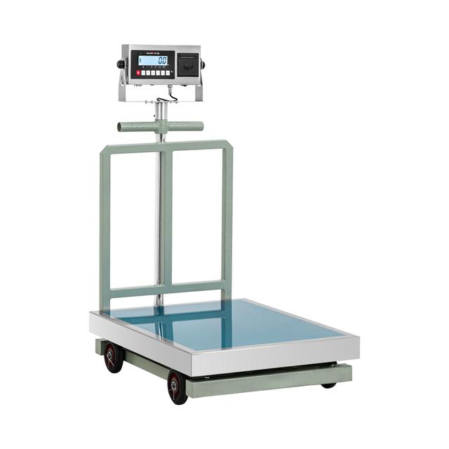 Platform mérleg - 1000 kg / 200 g - 60 x 80 cm - LCD címkenyomtatóval - kerekekkel | Steinberg Systems on Productcaster.