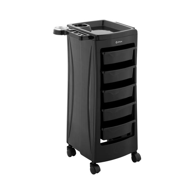 Hair Salon Trolley 10 kg 5 Drawers Hairdryer Holder 485 x 380 mm Shelf - Haidressing Trolleys by Physa on Productcaster.