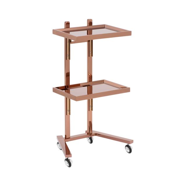 Beauty Trolley - 2 rafturi pliabile - până la 10 kg - aur roz - oțel inoxidabil on Productcaster.