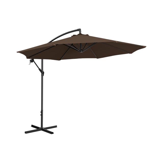 Umbrelă de grădină - maro - rotundă - Ø 300 cm - înclinabilă on Productcaster.