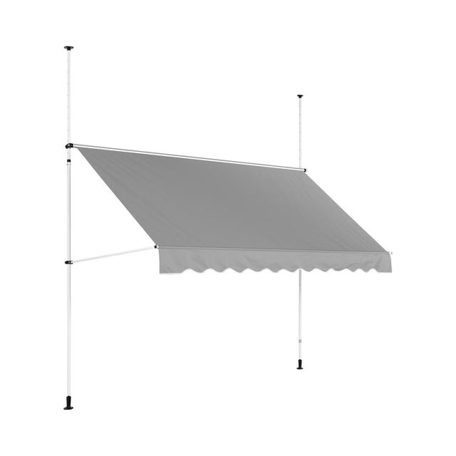 Erkély árnyékoló - 2–3,1 m - 300 x 120 cm - UV-álló - antracitszürke / fehér | Uniprodo on Productcaster.