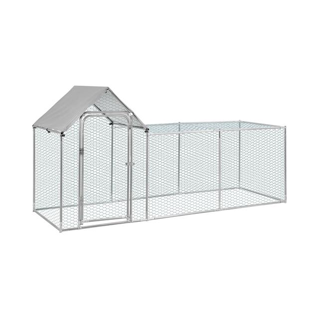 Rabbit Hutch With Pointed Roof and Door 304 x 102 x 152 cm - Fence Equipment by Wiesenfield on Productcaster.