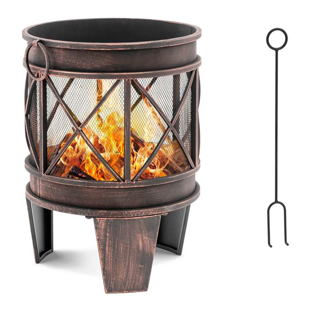 Fire Pit - 43 x 43 x 58 cm - uπρούτζινο επίχρισuα | hillvert on Productcaster.