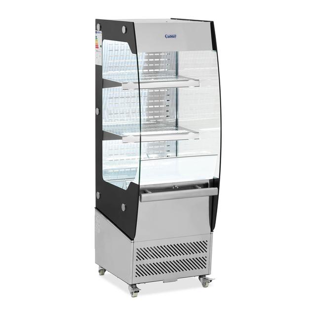 Hűtővitrin - 180 l - 2 polc - 2–12 °C - LED - rozsdamentes acél / edzett üveg - Royal Catering on Productcaster.