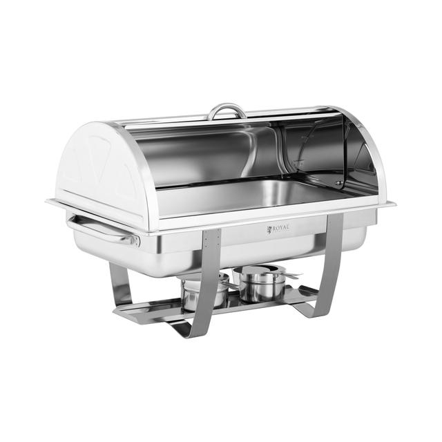 Chafing Dish - GN 1/1 - Royal Catering - 8.5 L - {{număr_de_celule_de_combustibil_643}}} cu mânere - stand îngust on Productcaster.