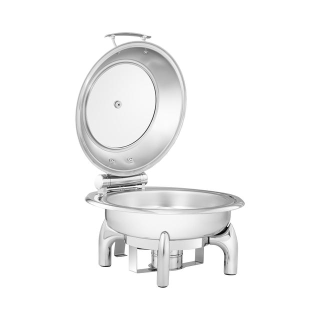 Chafing Dish - rotund cu fereastră de vizualizare - Royal Catering - 5.5 L - {{număr_de_celule_de_combustibil_chafing_fuel_fcells_643}}} cu mâner on Productcaster.