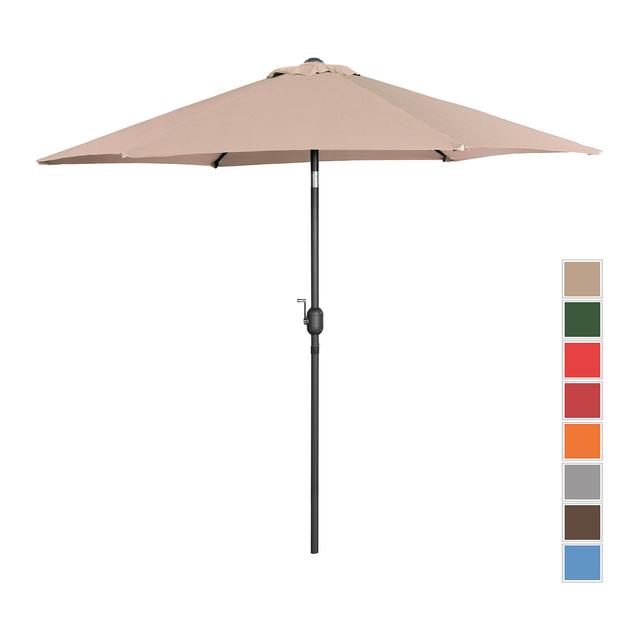 Umbrelă mare de grădină - crem - hexagonală - Ø 270 cm - înclinabilă on Productcaster.