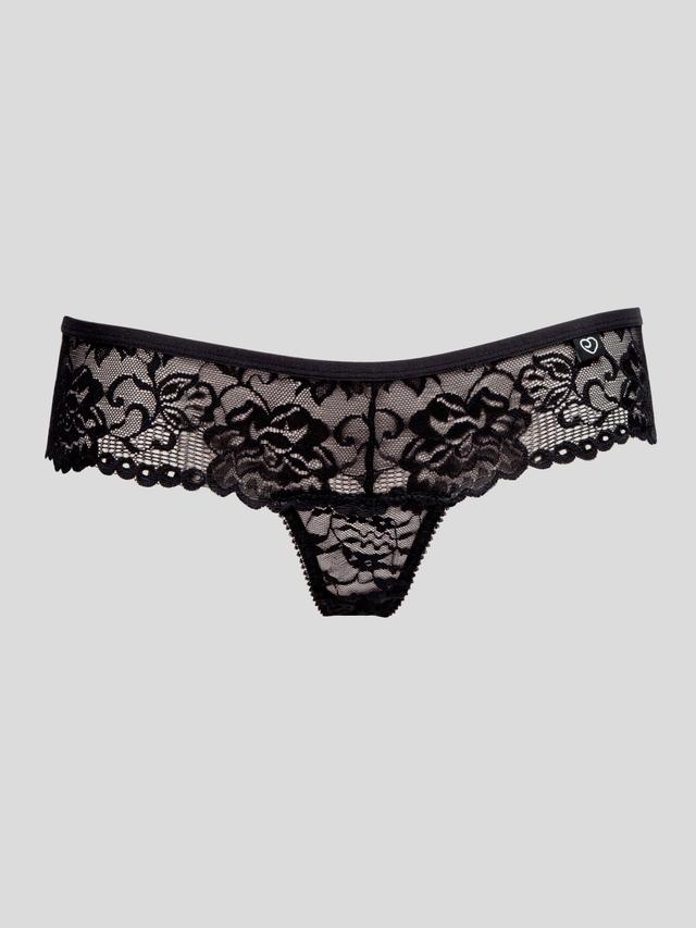 Lovehoney Flirty Black Lace Thong - S / M - Black on Productcaster.