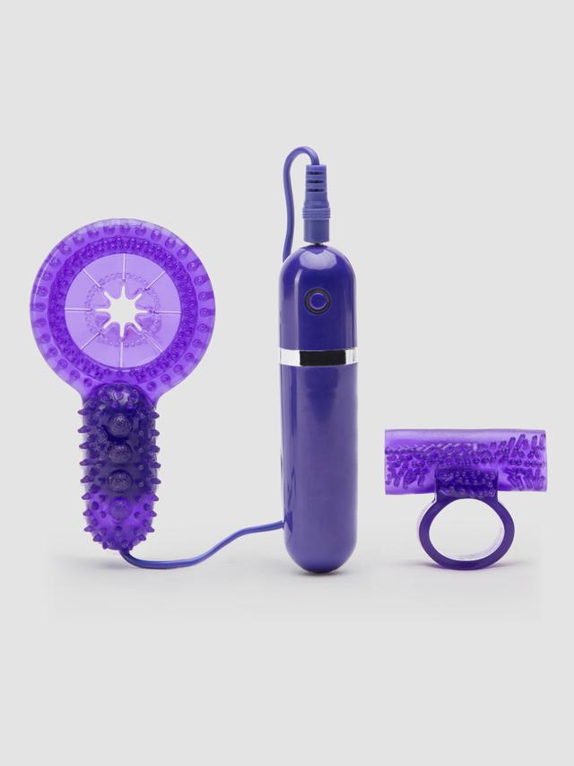 Lovehoney Bedtime Bullet 10 Function Vibrating Cock Ring Set - Purple on Productcaster.