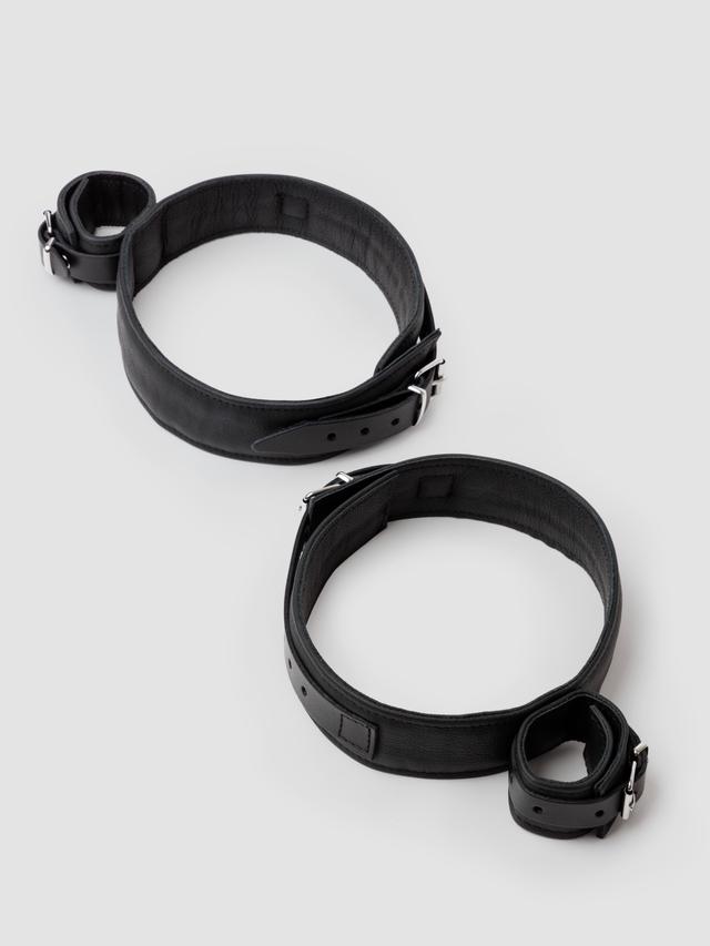 DOMINIX Deluxe Premium Leather Wrist to Thigh Restraint - Black on Productcaster.