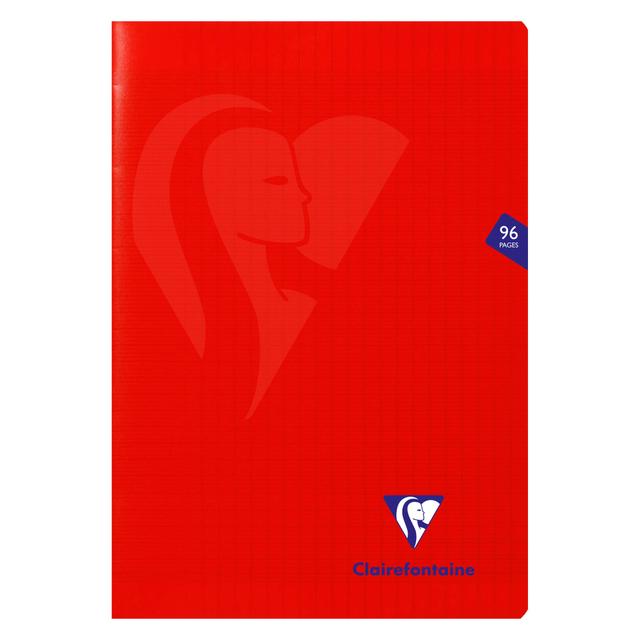 Cahier piqué Clairefontaine Mimesys - A4 21 x 29,7 cm - grands carreaux - 96 pages - rouge on Productcaster.