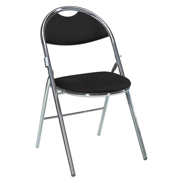 Chaises pliantes Super Confort tissu non feu allumette piétement chrome - noir - Lot de 2 on Productcaster.