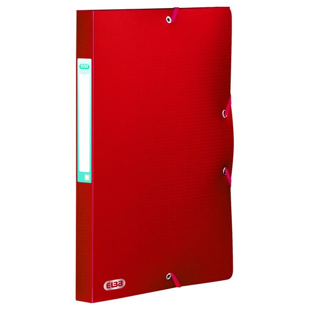 Chemise box plastique Oxford 24 x 32 cm dos 2,5 cm - rouge on Productcaster.