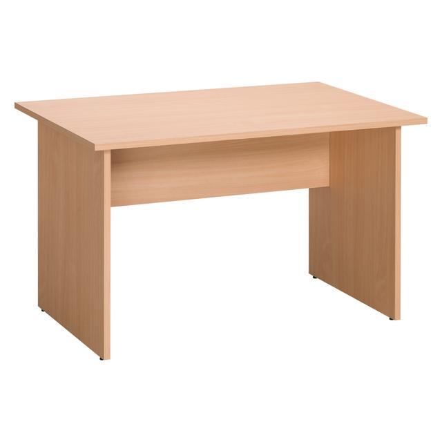 Bureau droit hêtre L 120 cm piétement plein bois - O-line 2 on Productcaster.