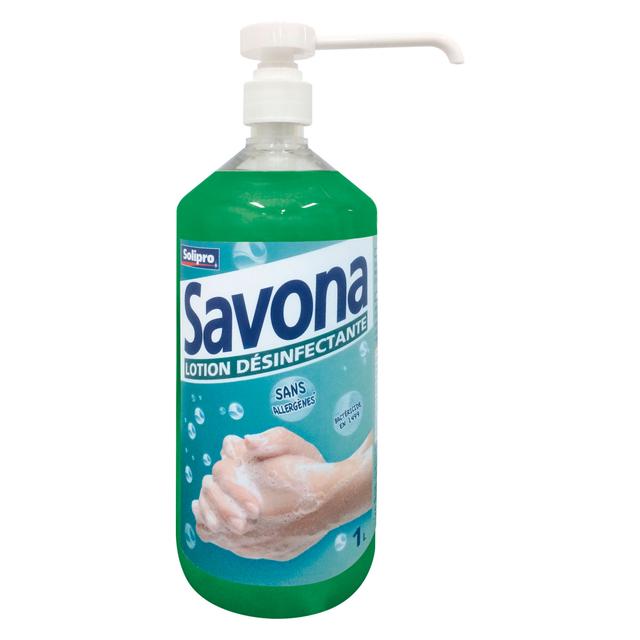 Savon liquide désinfectant Solipro Savona antiseptique - Flacon 1 litre - Lot de 6 on Productcaster.