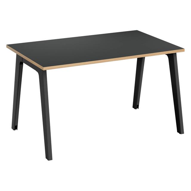 Bureau droit gris carbone L 120 cm x P 80, piétement anthracite - Arch on Productcaster.