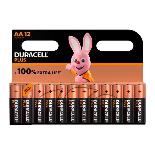 Pile Alcaline AA LR06 Duracell Plus - Blister de 12 on Productcaster.