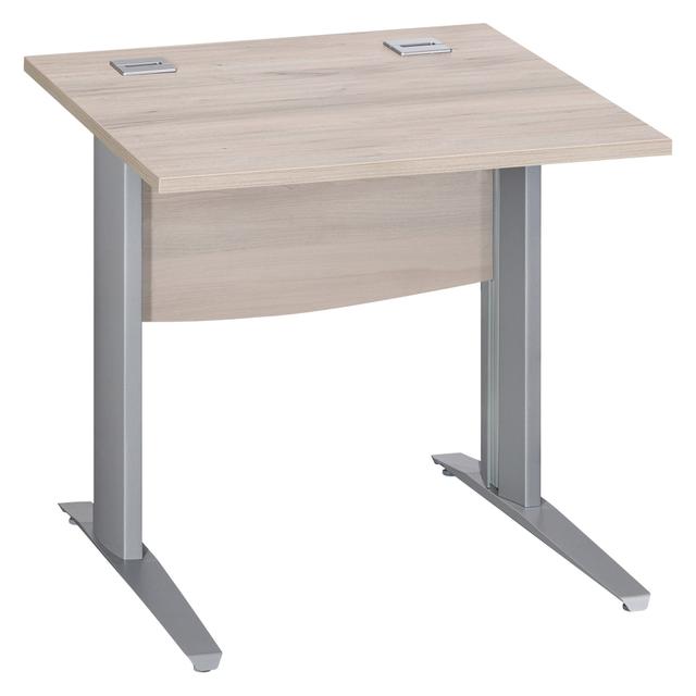 Bureau droit chêne gris L 80 cm piètement L métal aluminium Essens on Productcaster.