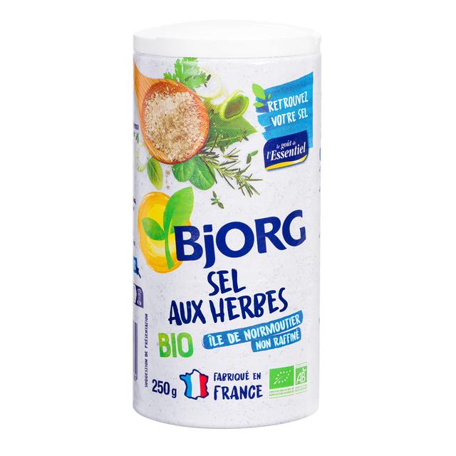 Sel aux herbes bio Bjorg - Boite distributrice de 250 g on Productcaster.