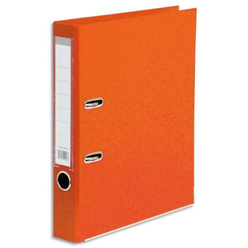 Classeur à levier en polypropylène intérieur/extérieur. Dos 5 cm. Format A4. Coloris Orange. - Lot de 4 - Produit neutre on Productcaster.