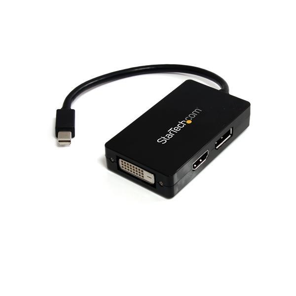 StarTech.com Adaptateur de voyage Mini DisplayPort vers DVI / DisplayPort / HDMI - Convertisseur vidéo 3-en-1 on Productcaster.