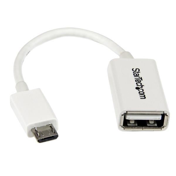 StarTech.com Câble adaptateur Micro USB vers USB Host OTG de 12cm - Mâle / Femelle - Blanc on Productcaster.