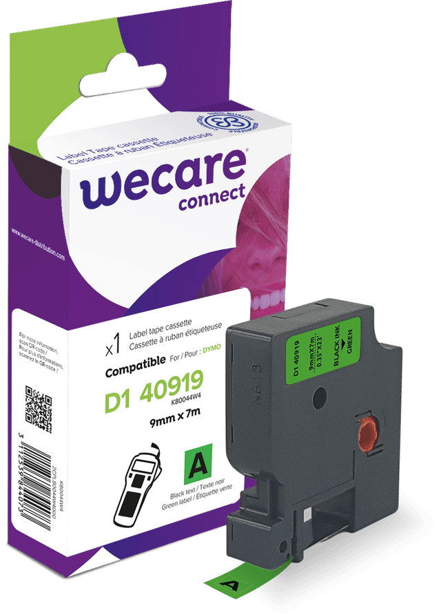 Consommable étiqueteuse WECARE - standard - Noir/Vert - pour DYMO S0720740 on Productcaster.