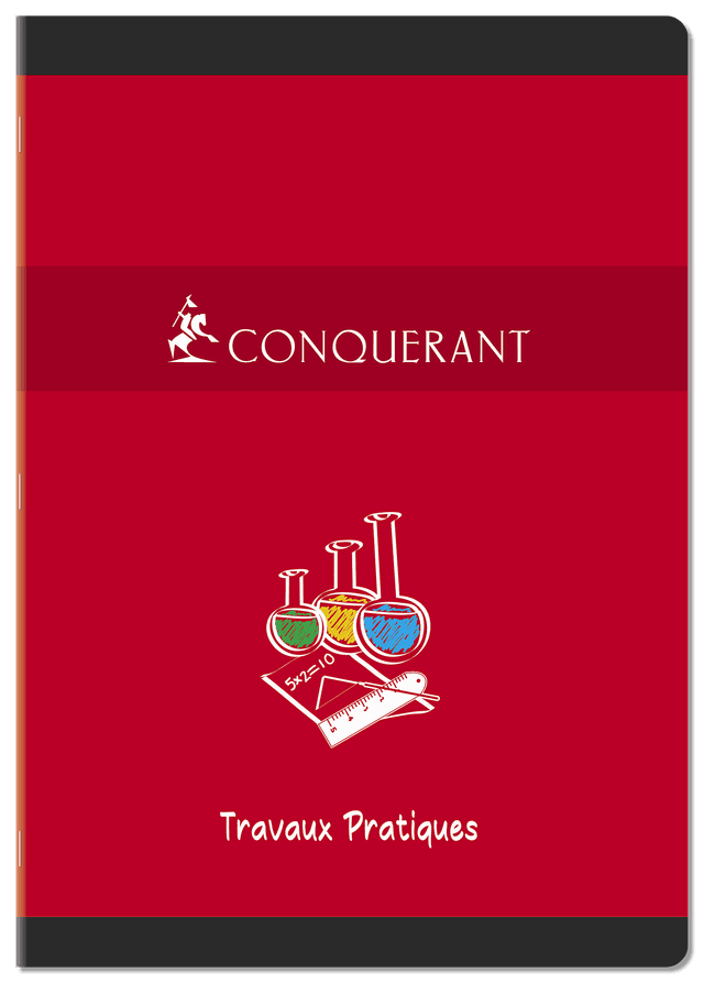 Cahier de tp Conquerant 7 agrafe 210x297 64p 70-90g seyes/uni assorti - Lot de 10 on Productcaster.