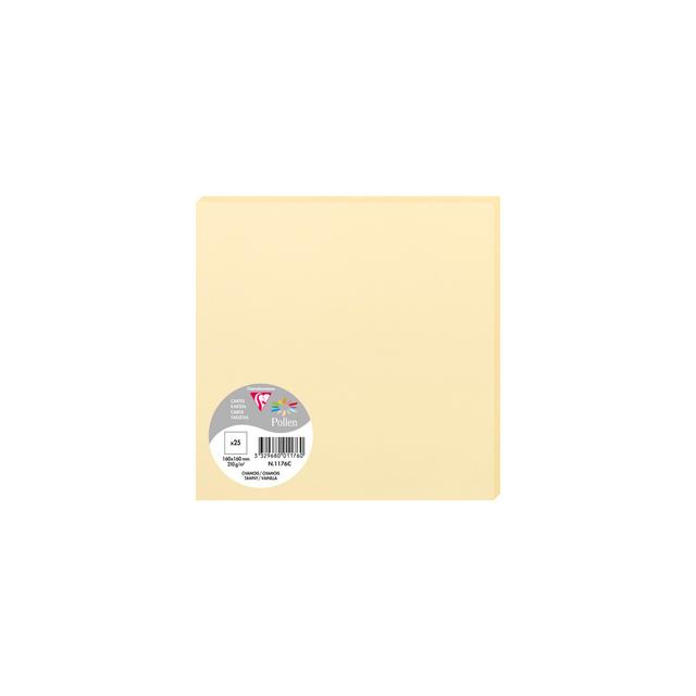 Paquet de 25 cartes simples Pollen 160x160mm 210g/m2 - Chamois - Lot de 3 - Clairefontaine on Productcaster.