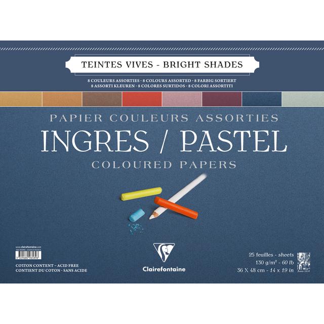 Ingres Pastel bloc spiralé 25F 36x48cm 130g - Assortiment vif - Lot de 2 - Clairefontaine on Productcaster.