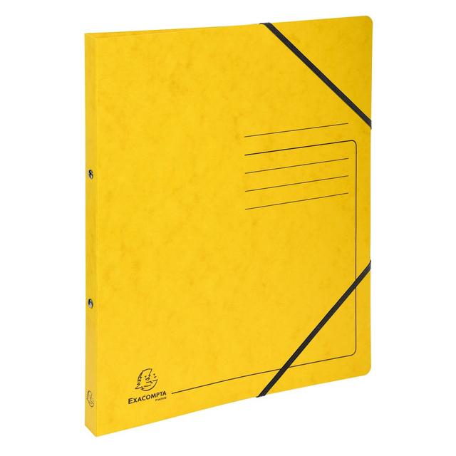 Classeur 2 anneaux 15mm carte lustrée imprimée - A4 - Jaune - Lot de 10 - Exacompta on Productcaster.