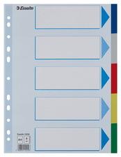 Intercalaires en plastique, uni, A4, PP, 5 touches - Lot de 11 - Esselte on Productcaster.