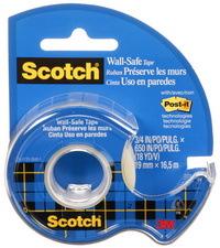 Dévidoir adhésif Scotch transparent Wall Safe repositionnable - Largeur 19 mm x longuer 16,5 m on Productcaster.