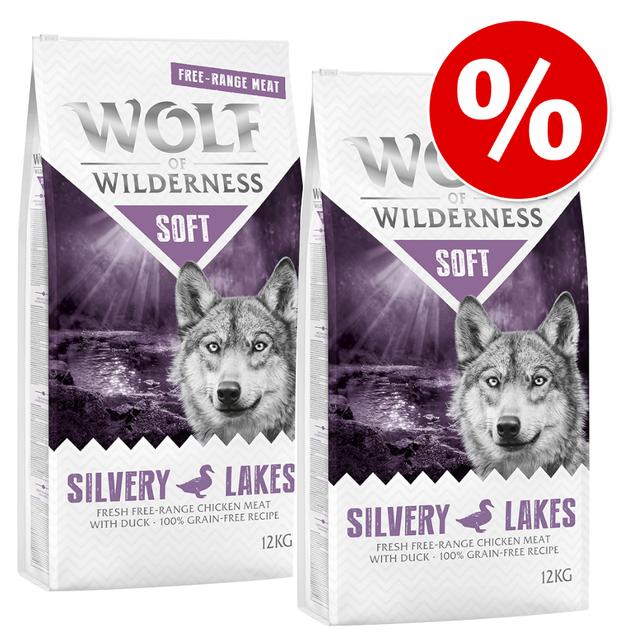 Výhodné balenie Wolf of Wilderness "Soft & Strong" 2 x 12 kg - Mix: kuracie + jahňacie on Productcaster.