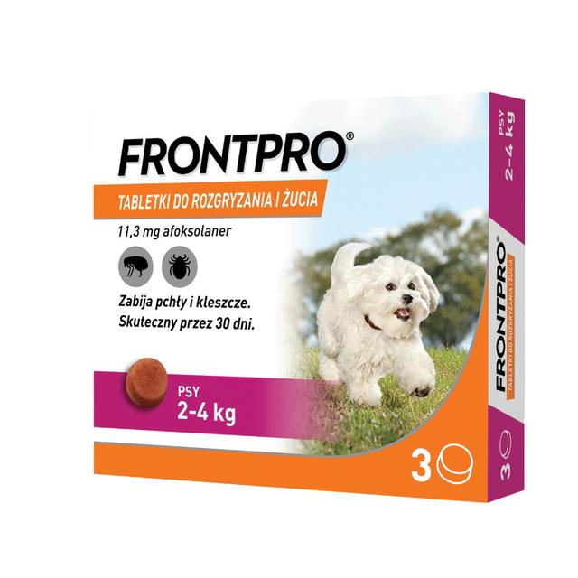 FRONTPRO® tabletki na pchły i kleszcze dla psów - S: 11 mg dla psów 2-4 kg (3 tabletki) on Productcaster.