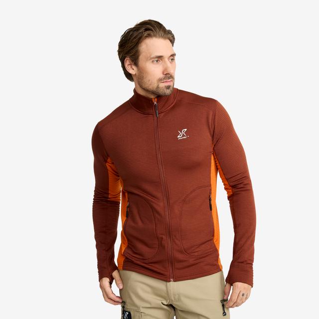 Waffle Full-zip Fleece Heren Smoked Paprika, XS - Outdoor Clothes > Truien > Fleece on Productcaster.