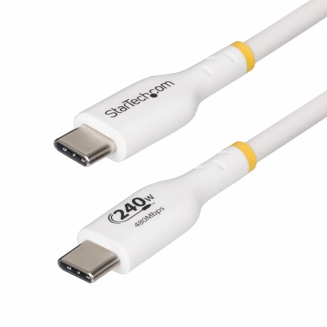 StarTech.com 1m White USB-C Charging Cable, USB-IF Certified USB C Cable, 240W PD EPR, USB 2.0 Type-C Laptop Charger Cord, USB-C Data Transfer Cable,  on Productcaster.