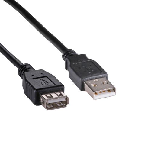 Cablenet 3m USB 2.0 Type A Male - Type A Female Black PVC Extension Cable on Productcaster.