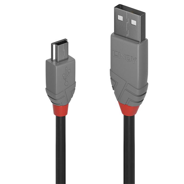 Lindy 36722 USB cable 1 m 2.0 USB A Mini-USB B Black, Grey on Productcaster.