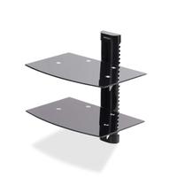 StarTech.com .com Dual Floating Wall-Mounted AV Shelves, Adjustable Height Shelf For Under TV, Organize A/V Equipment On Black Tempered Glass Shelves  on Productcaster.