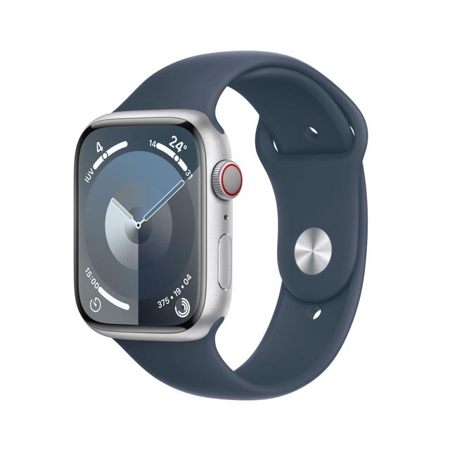 Apple Watch Series 9 45 mm Digital 396 x 484 pixels Touchscreen 4G Silver Wi-Fi GPS (satellite) on Productcaster.